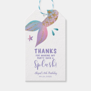 Mermaid Splash Birthday Party Danke für Ihre Unter Geschenkanhänger