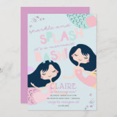 Mermaid Splish Splash Bash Bash Birthday Einladung (Vorne/Hinten)