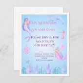 Mermaid Splish Splash Bash Birthday Einladung (Vorne/Hinten)