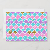 Mermaid Splish Splash Birthday Bash Girl Gold Einladung (Rückseite)