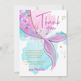 Mermaid Splish Splash Pool Girl Danke Karte