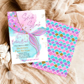 Mermaid Splish Splash Pool Party Girl Birthday Einladung