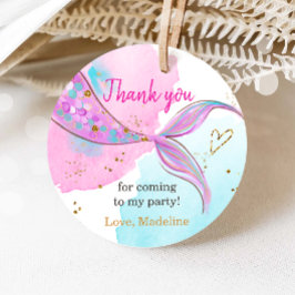 Mermaid Splish Splash Pool Party Girl Birthday Geschenkanhänger