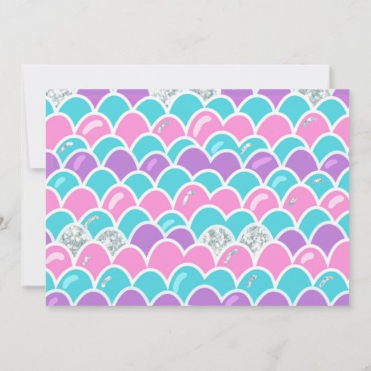 Mermaid Splish Splash Pool Party Girl Birthday Inv Einladung (Rückseite)