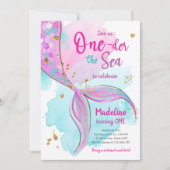 Mermaid Splish Splash Pool Party Girl Birthday Inv Einladung (Vorderseite)