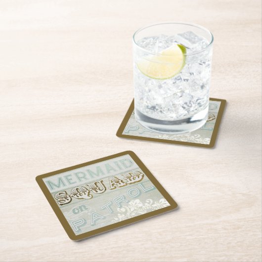 Mermaid Squad auf Patrol Rechteckiger Pappuntersetzer (Vor Ort)