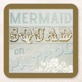 Mermaid Squad auf Patrol Rechteckiger Pappuntersetzer (Vorderseite)