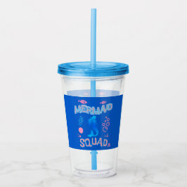Mermaid Squad Birthday Party Acryltrinkbecher