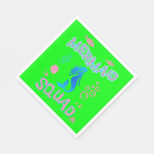 Mermaid Squad Birthday Party Serviette (Ecke)