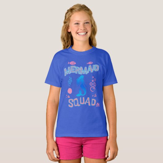 Mermaid Squad Birthday Party T-Shirt (Vorne ganz)