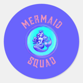 Mermaid Squad Birthday Party Thema Runder Aufkleber