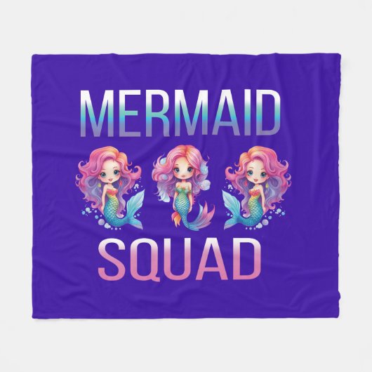 Mermaid Squad Fleecedecke (Vorderseite (Horizontal))