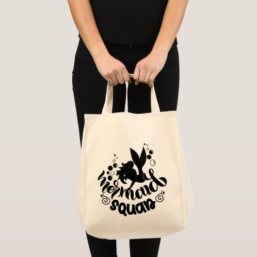 Mermaid Squad Funny Niedlich Beach Tote Bag Tragetasche (Vorderseite (Produkt))