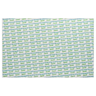 Mermaid Squad Green und Blue Letters Stoff