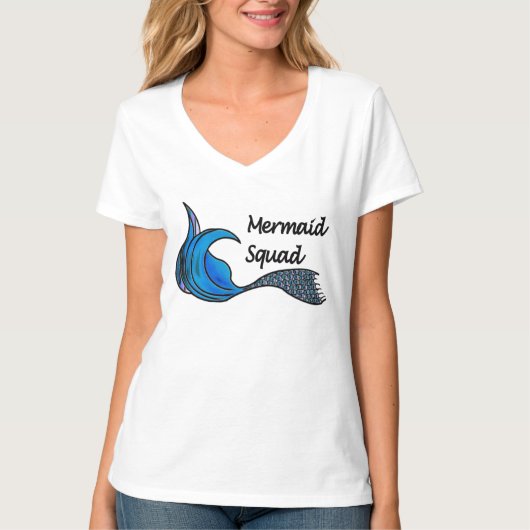Mermaid Squad in Blues T-Shirt (Vorderseite)