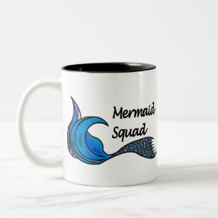Mermaid Squad in Blues Zweifarbige Tasse