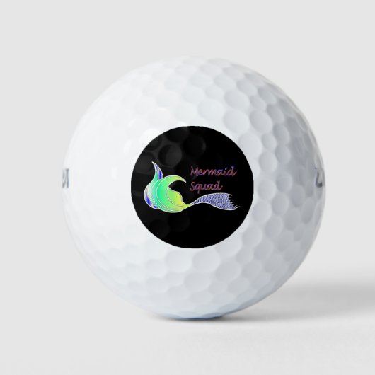 Mermaid Squad in Neonfarben Golfball (Vorderseite)