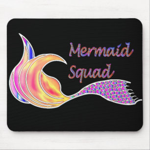 Mermaid Squad Kolored Foil Farben auf dunklem Zeug Mousepad