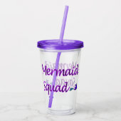 Mermaid Squad lila/blau Schwanz Acryltumbler Acryltrinkbecher (Rückseite)