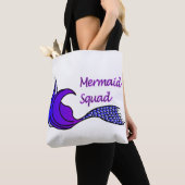 Mermaid Squad lila Schwanz auf einem Totbeutel Tasche (Von Nahem)