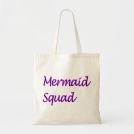Mermaid Squad Lila Wörter Tragetasche