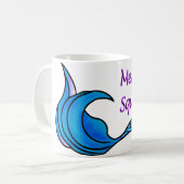 Mermaid-Squad mit blauem Meerjungfrau-Schwanz auf Kaffeetasse (Vorderseite Links)