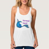 Mermaid-Squad mit blauer Meerjungfrau-Schwanz Tank Top (Vorderseite)