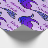 Mermaid-Squad mit lila Meerjungfrau-Schwanz Geschenkpapier (Ecke)