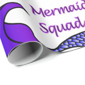 Mermaid-Squad mit lila Meerjungfrau-Schwanz Geschenkpapier (Rolleneckpunkt)