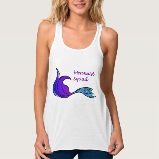 Mermaid-Squad mit lila und blauem Schwanz Tank Top (Vorderseite)