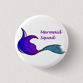 Mermaid-Squad mit lila und blauer Schwanz-Taste Button