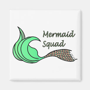 Mermaid Squad Orange und Green Magnet