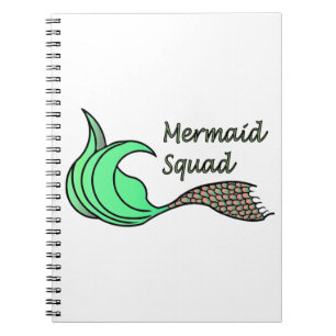 Mermaid Squad Orange und Green Notizblock