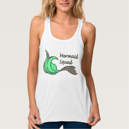 Mermaid Squad Orange und Green Tank Top