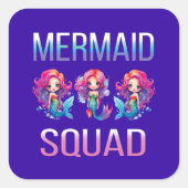 Mermaid Squad Quadratischer Aufkleber (Vorderseite)