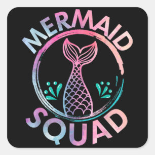 Mermaid Squad Quadratischer Aufkleber