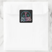 Mermaid Squad Quadratischer Aufkleber (Tasche)