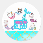 Mermaid Squad Runder Aufkleber (Vorderseite)