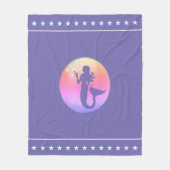Mermaid & Star-Muster auf Lavender Blue Fleecedecke (Vorderseite)