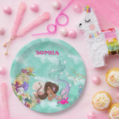 Mermaid Starfish Dark Hair Niedlich Personal Napki Pappteller (Party)