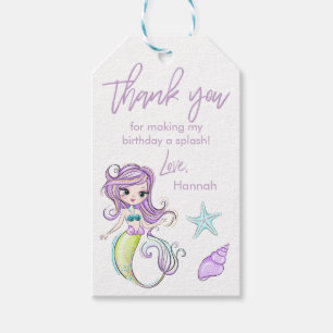Mermaid Starfish Geburtstagsparty Danke Tags Geschenkanhänger
