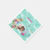 Mermaid Starfish Personal Dark Hair Niedlich Napki Serviette (Ecke)