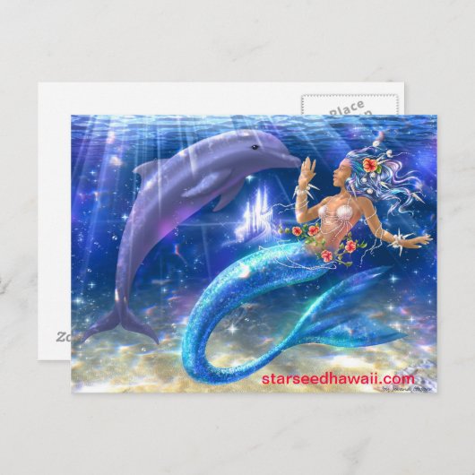 mermaid, starseedhawaii.com postkarte (Vorne/Hinten)