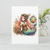 Mermaid Steampunk Einladung (Stehend Vorderseite)