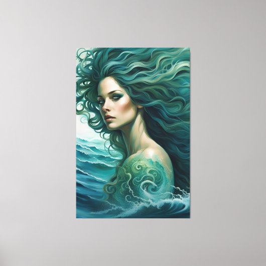 Mermaid Stretched Canvas Print Leinwanddruck (Vorderseite)