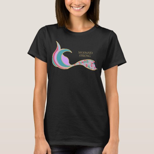 Mermaid Strong Mermaid Schwanz Dark T-Shirt (Vorderseite)