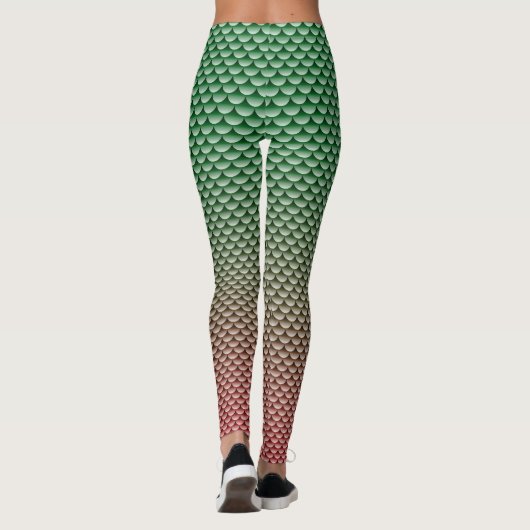 Mermaid Style ~ Green & Red Leggings (Rückseite)