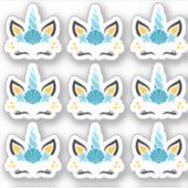 Mermaid Summer Unicorn Stickers Aufkleber (Vorderseite)