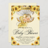 Mermaid Sunflower Baby Dusche Einladung (Vorne/Hinten)