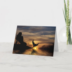 Mermaid Sunset Notecard Karte